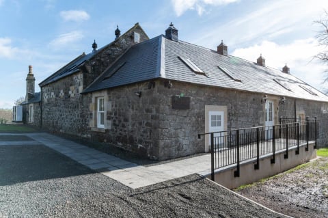 The converted stone Coach House with new skylights