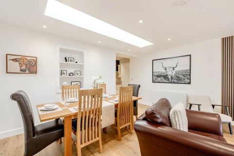 Dining and living space flowing together