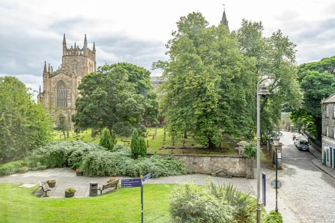 The abbey grounds and lawns opposite