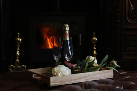 Champagne by the log burner