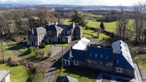 Aerial view of the Coach House beside the Country House