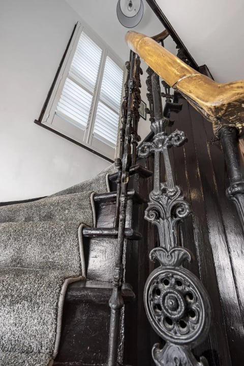 The original cast-iron jail staircase