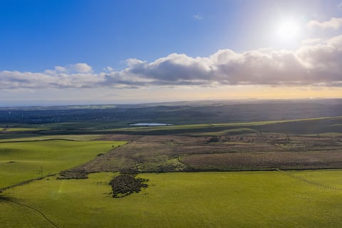Big skies over the moor and distant loch